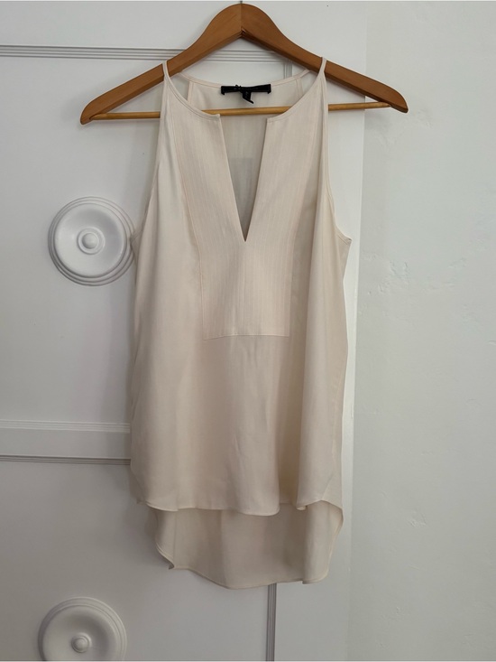 BCBGMaxAzria Tops - BCBG V-Neck Silk Cream Blouse